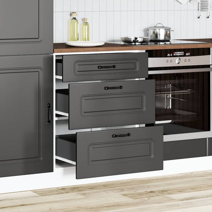Keuken onderkast Kalmar bewerkt hout zwart