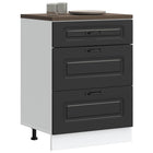 Keuken onderkast Kalmar 60x46x81.5 cm zwart bewerkt hout