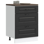 Keuken onderkast Kalmar 60x46x81.5 cm zwart bewerkt hout