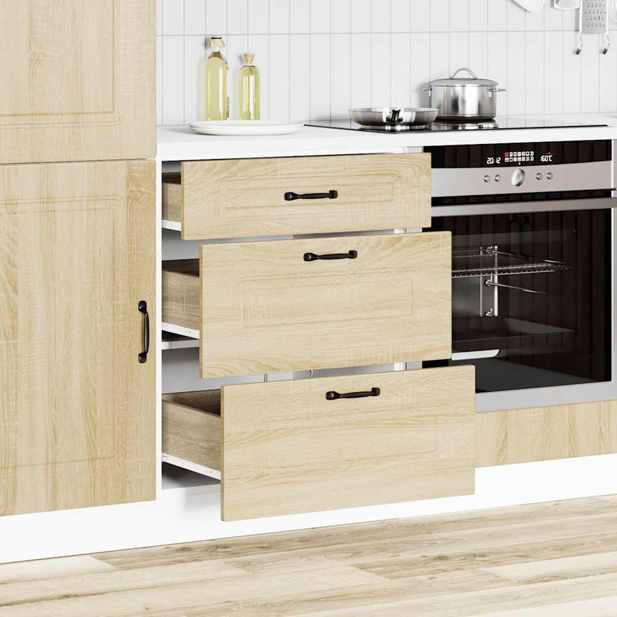 Keuken onderkast Kalmar bewerkt hout sonoma eikenkleurig