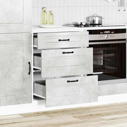 Keuken onderkast Kalmar bewerkt hout betongrijs