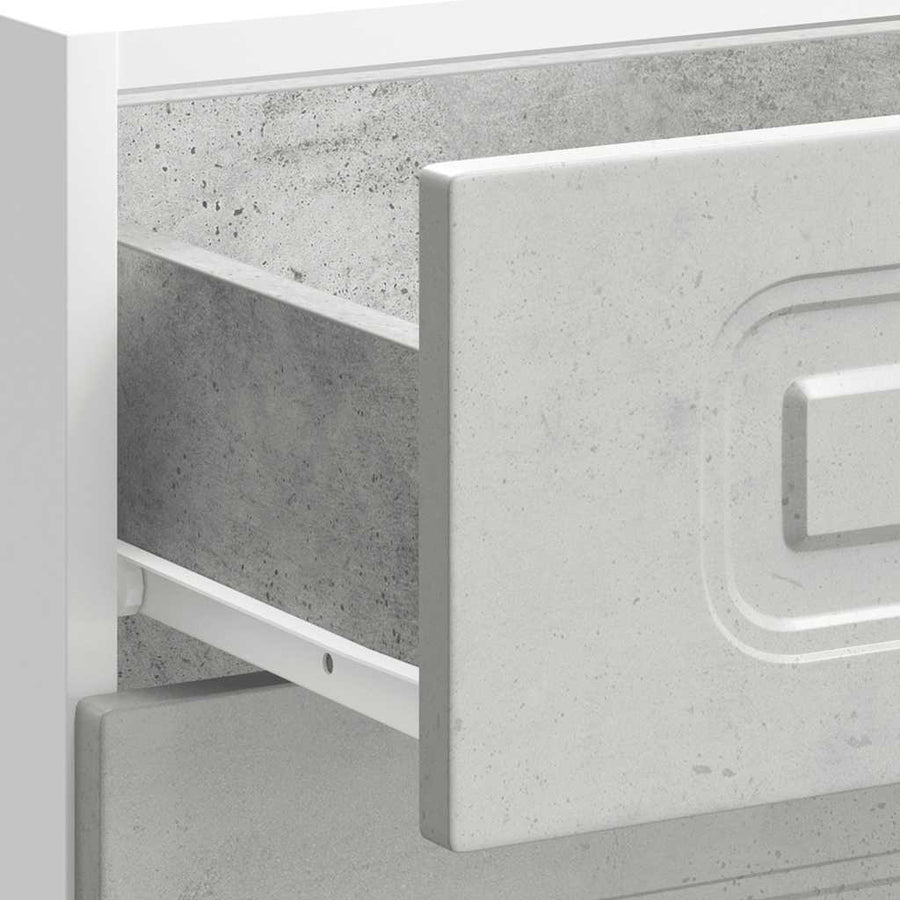 Keuken onderkast Kalmar bewerkt hout betongrijs