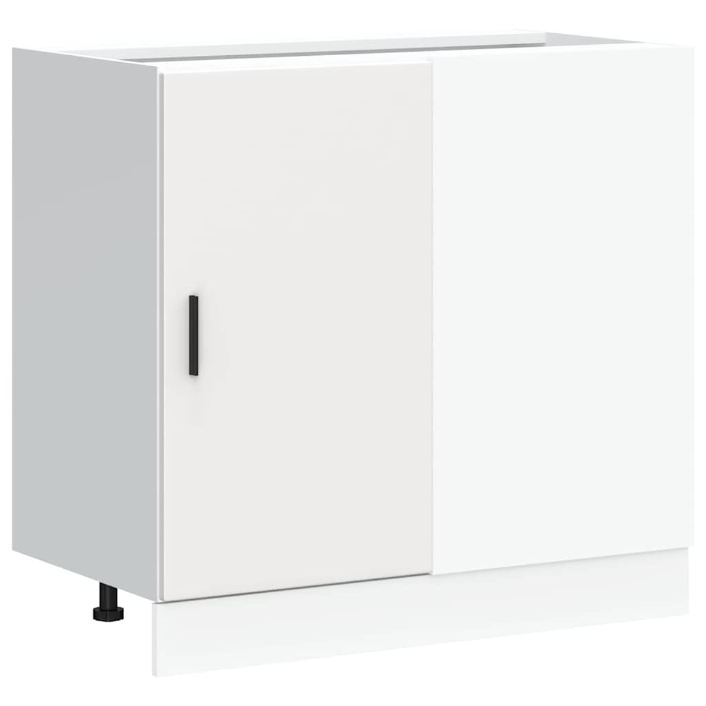 Spoelbakonderkast bewerkt hout wit