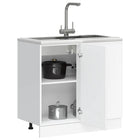 Spoelbakonderkast bewerkt hout wit 86x46x81.5 cm