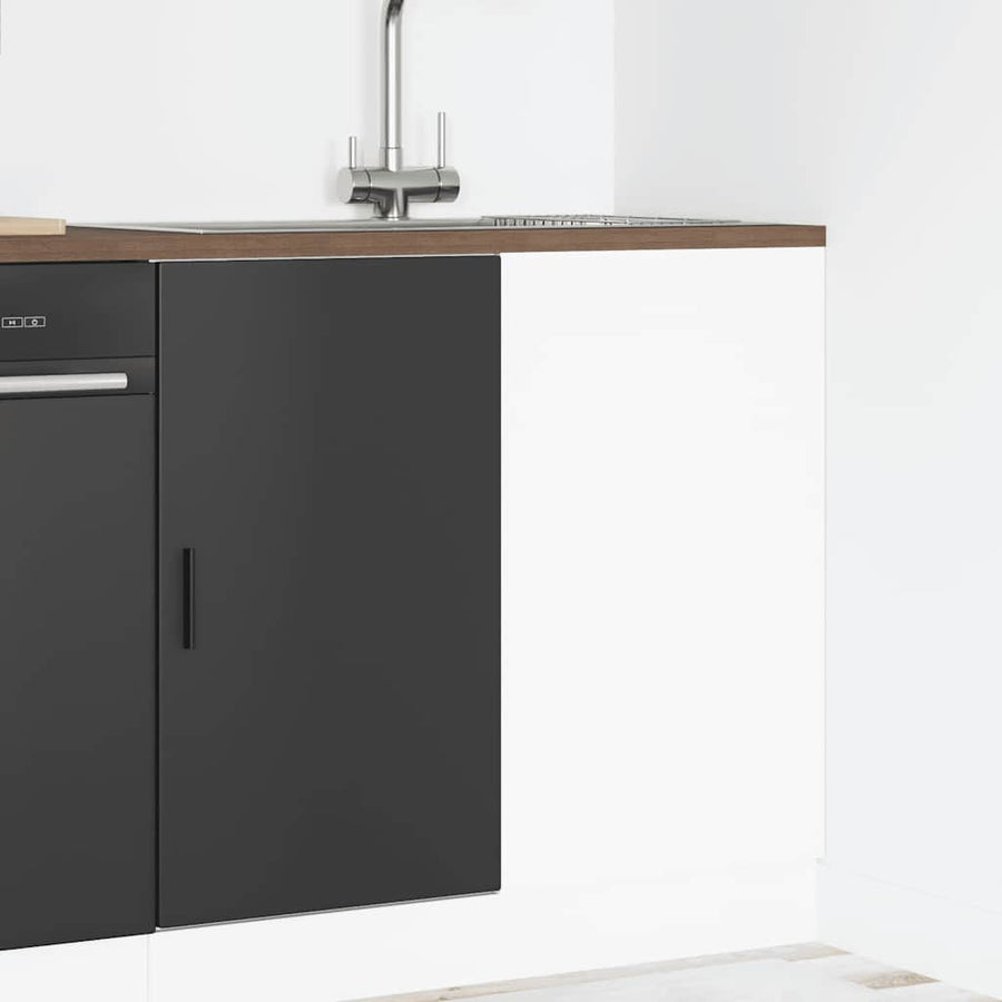 Spoelbakonderkast bewerkt hout zwart