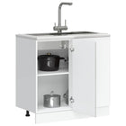 Base cabinet Lyon processed wood concrete grey