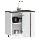 Onderkast 86x46x81.5 cm bewerkt hout gerookt eiken