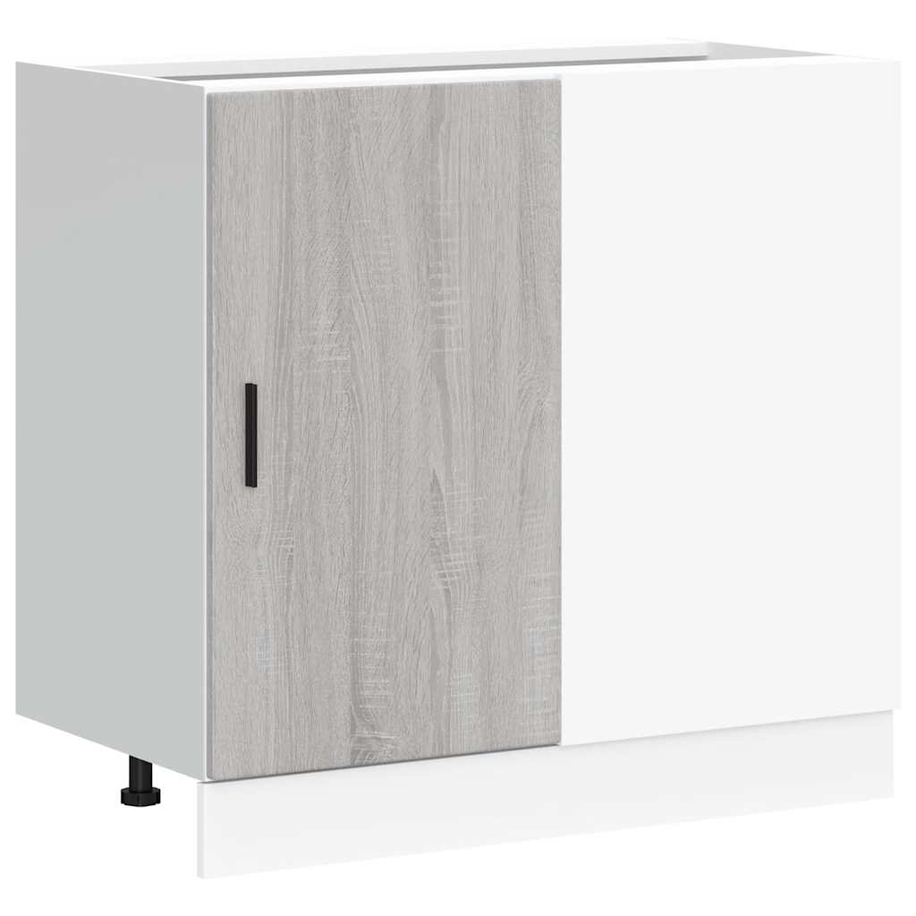 Spoelbakonderkast bewerkt hout grijs sonoma eikenkleurig