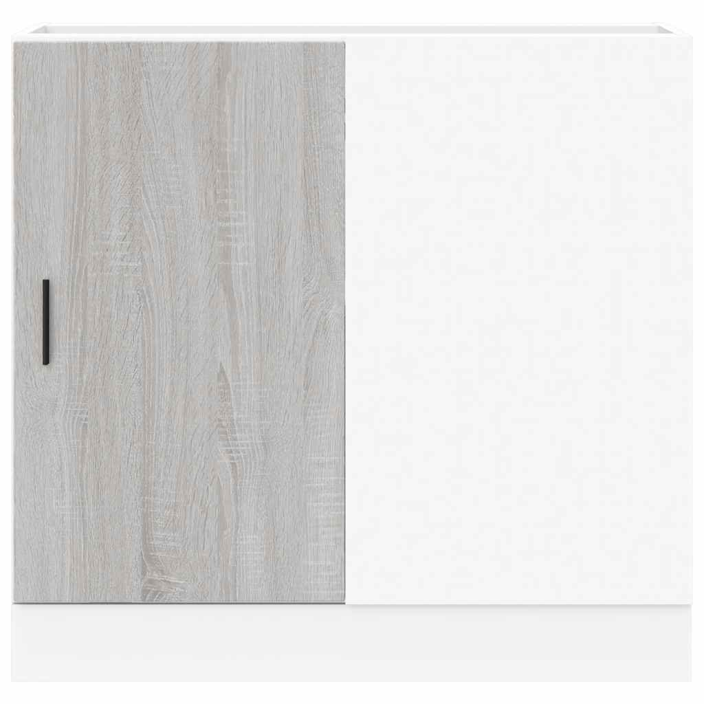 Spoelbakonderkast bewerkt hout grijs sonoma eikenkleurig
