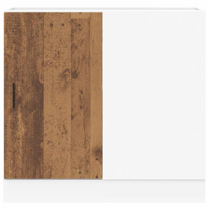 Spoelbakonderkast bewerkt hout oud houtkleurig