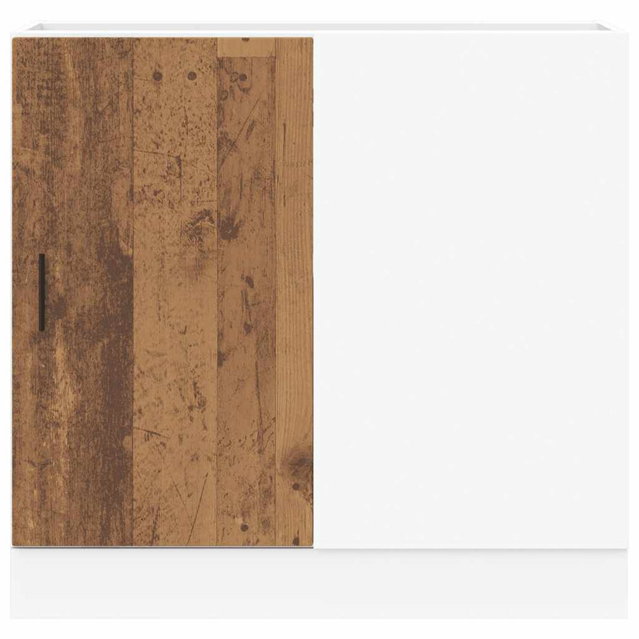 Spoelbakonderkast bewerkt hout oud houtkleurig