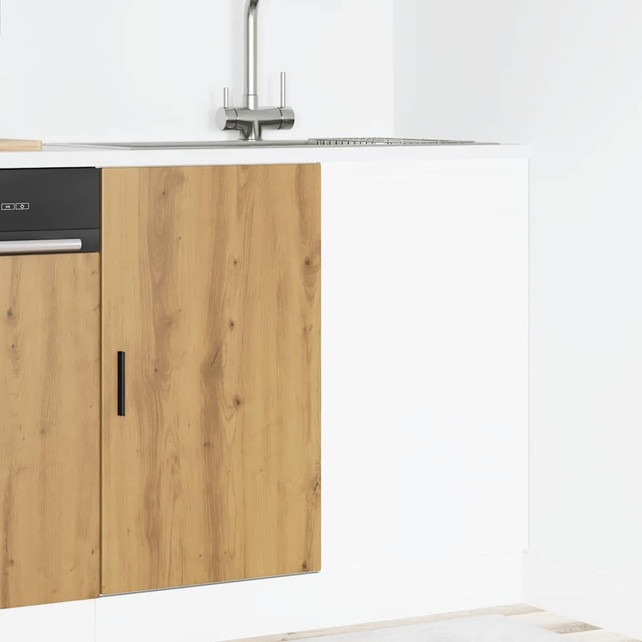 Spoelbakonderkast bewerkt hout artisanaal eikenkleur