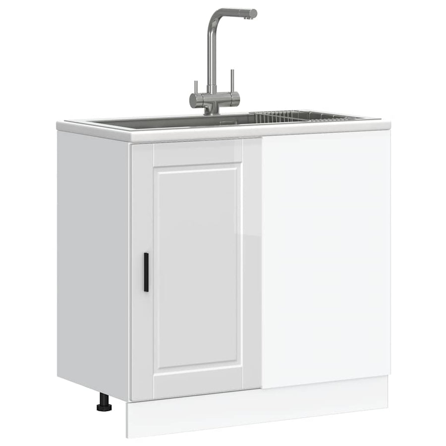 Keuken onderkast Porto bewerkt hout hoogglans wit