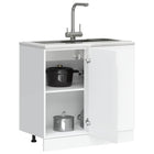 "Porto" High Gloss White Engineered Wood Base Cabinet