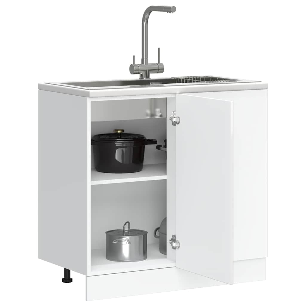 Keuken onderkast Porto bewerkt hout hoogglans wit