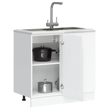 Keuken onderkast Porto bewerkt hout hoogglans wit