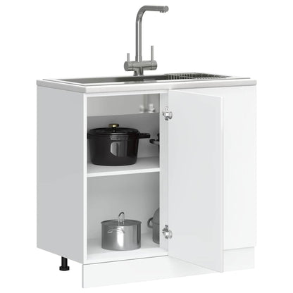 Keuken onderkast Porto bewerkt hout hoogglans wit