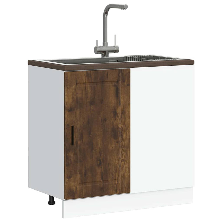 Keuken onderkast Porto bewerkt hout gerookt eikenkleurig