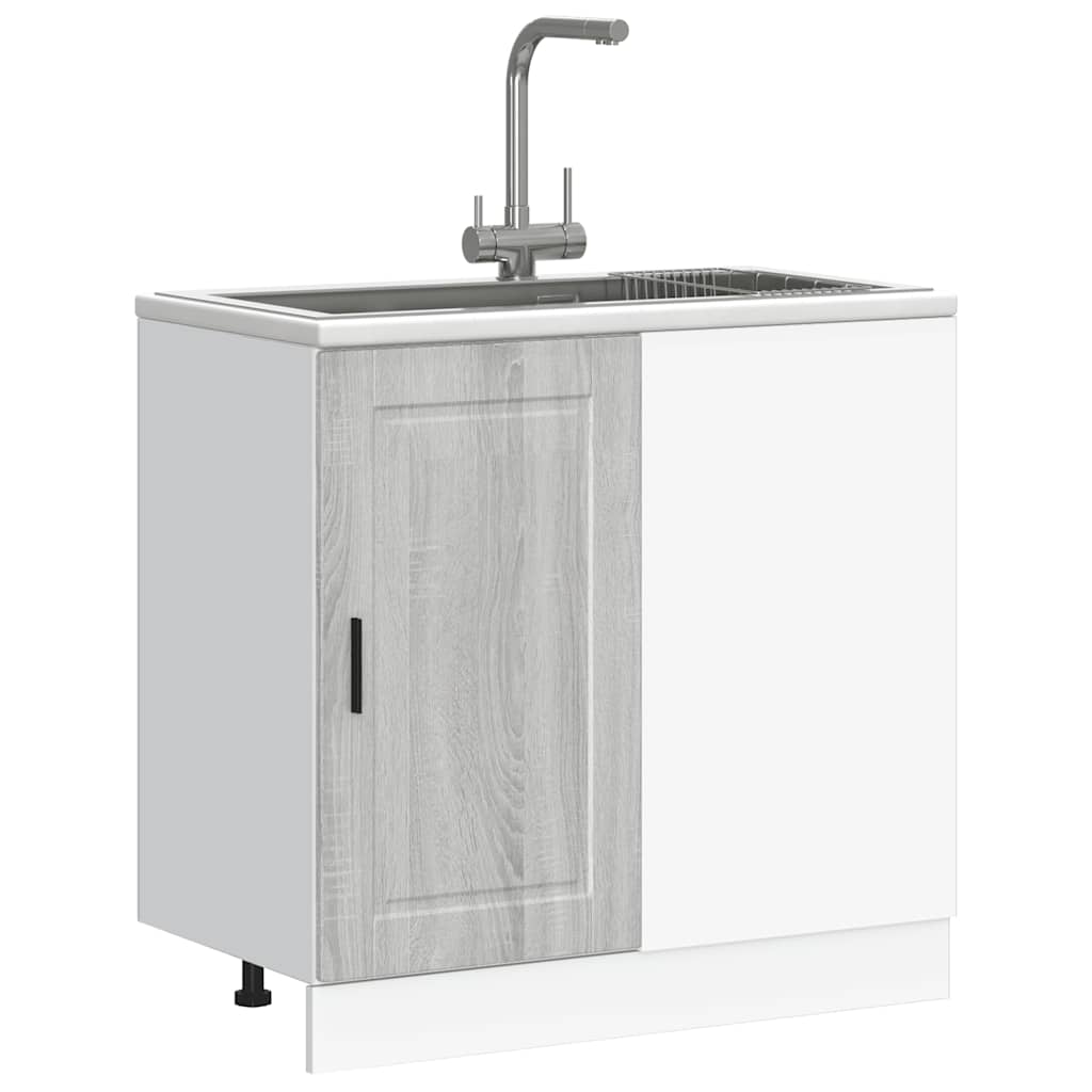 Keuken onderkast Porto bewerkt hout grijs sonoma eiken