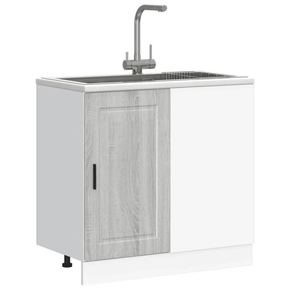 Keuken onderkast Porto bewerkt hout grijs sonoma eiken