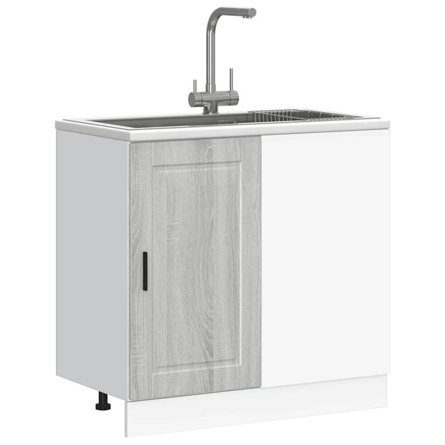 Keuken onderkast Porto bewerkt hout grijs sonoma eiken