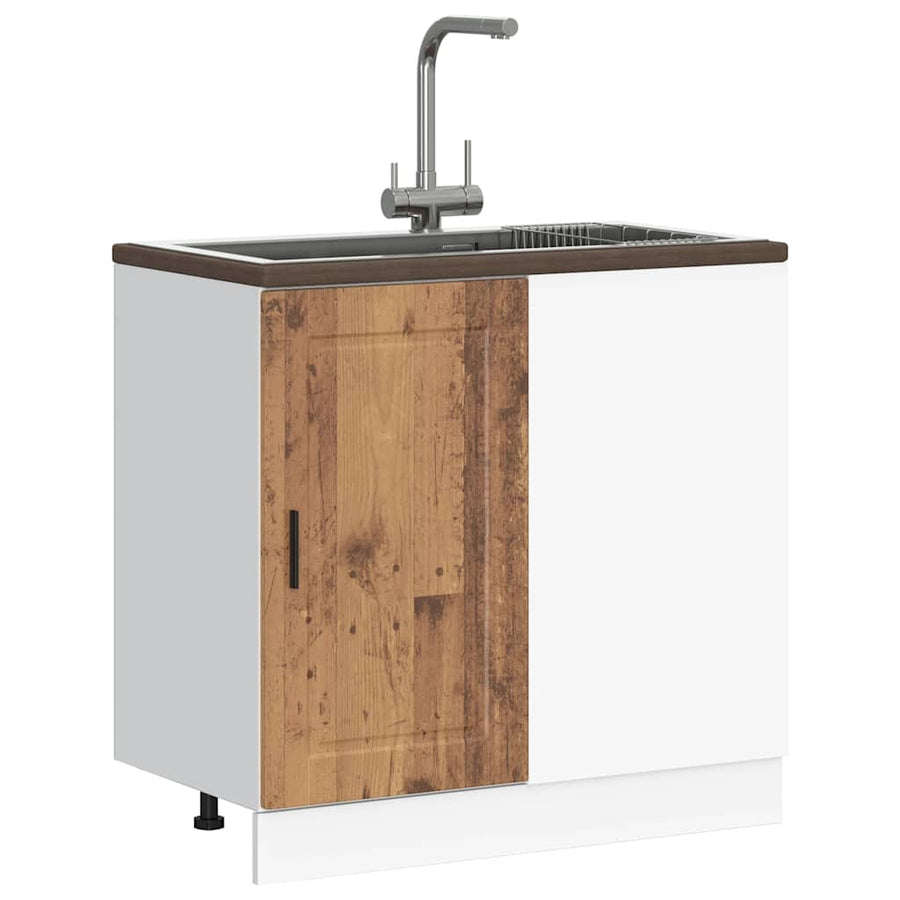 Keuken onderkast Porto bewerkt hout oud houtkleurig