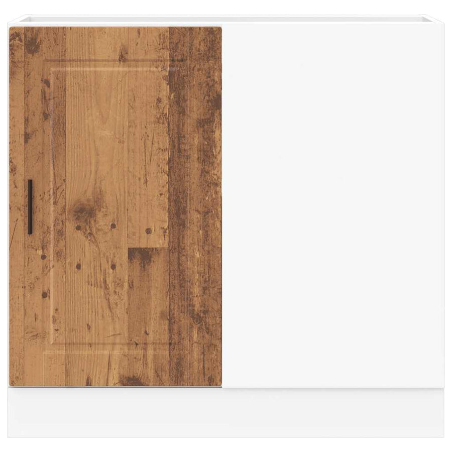 Keuken onderkast Porto bewerkt hout oud houtkleurig