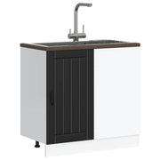Spoelbakonderkast Lucca 86x46x81,5 cm zwart bewerkt hout