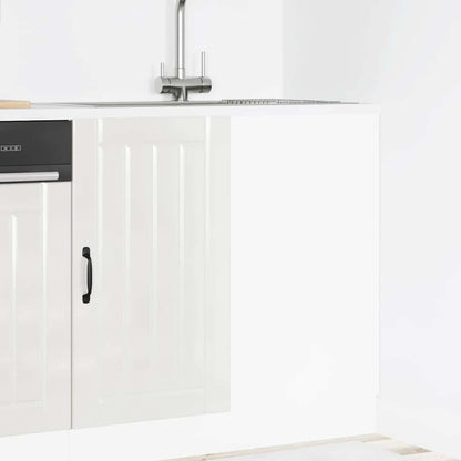 Spoelbakonderkast Lucca bewerkt hout hoogglans wit