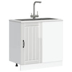Spoelbakonderkast Lucca 86x46x81,5 cm hoogglans wit bewerkt hout