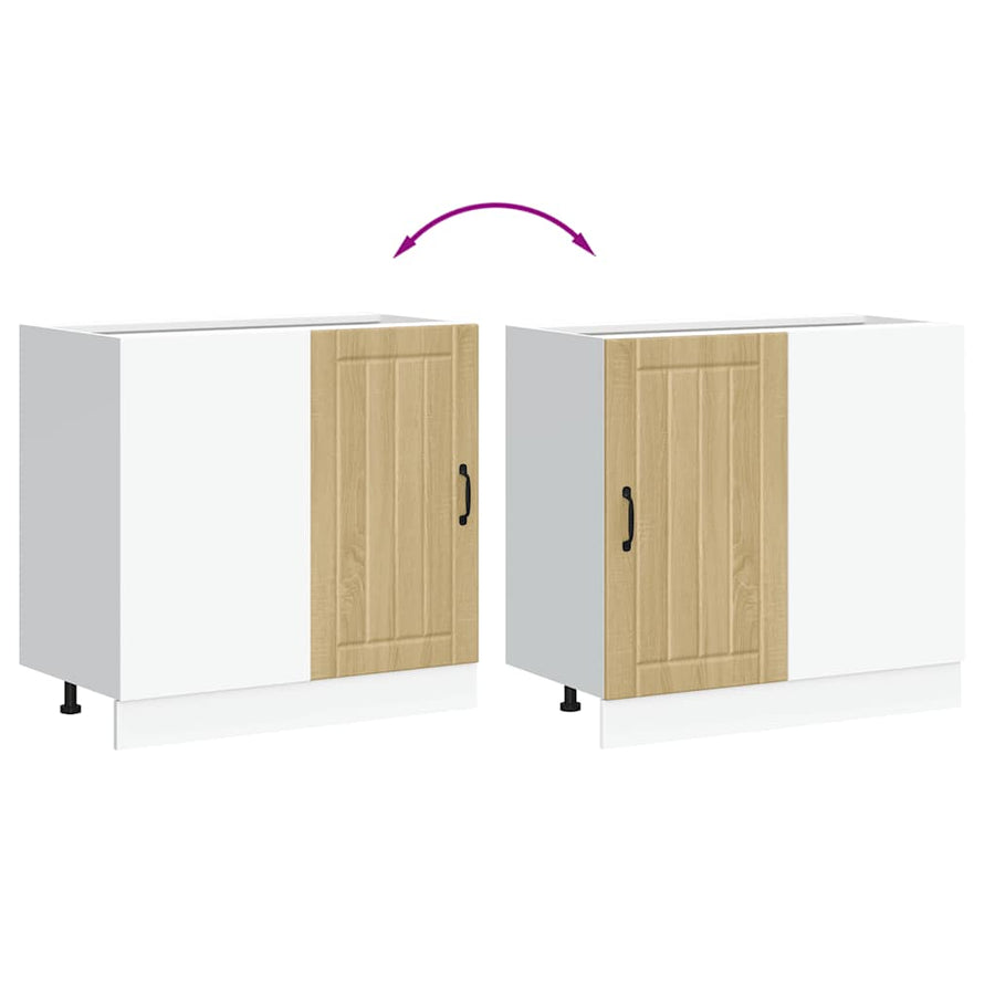 Spoelbakonderkast Lucca bewerkt hout sonoma eikenkleurig