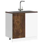 Spoelbakonderkast Lucca 86x46x81.5 cm bewerkt hout gerookt eiken