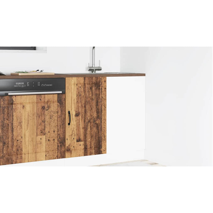 Spoelbakonderkast Lucca bewerkt hout oud houtkleurig