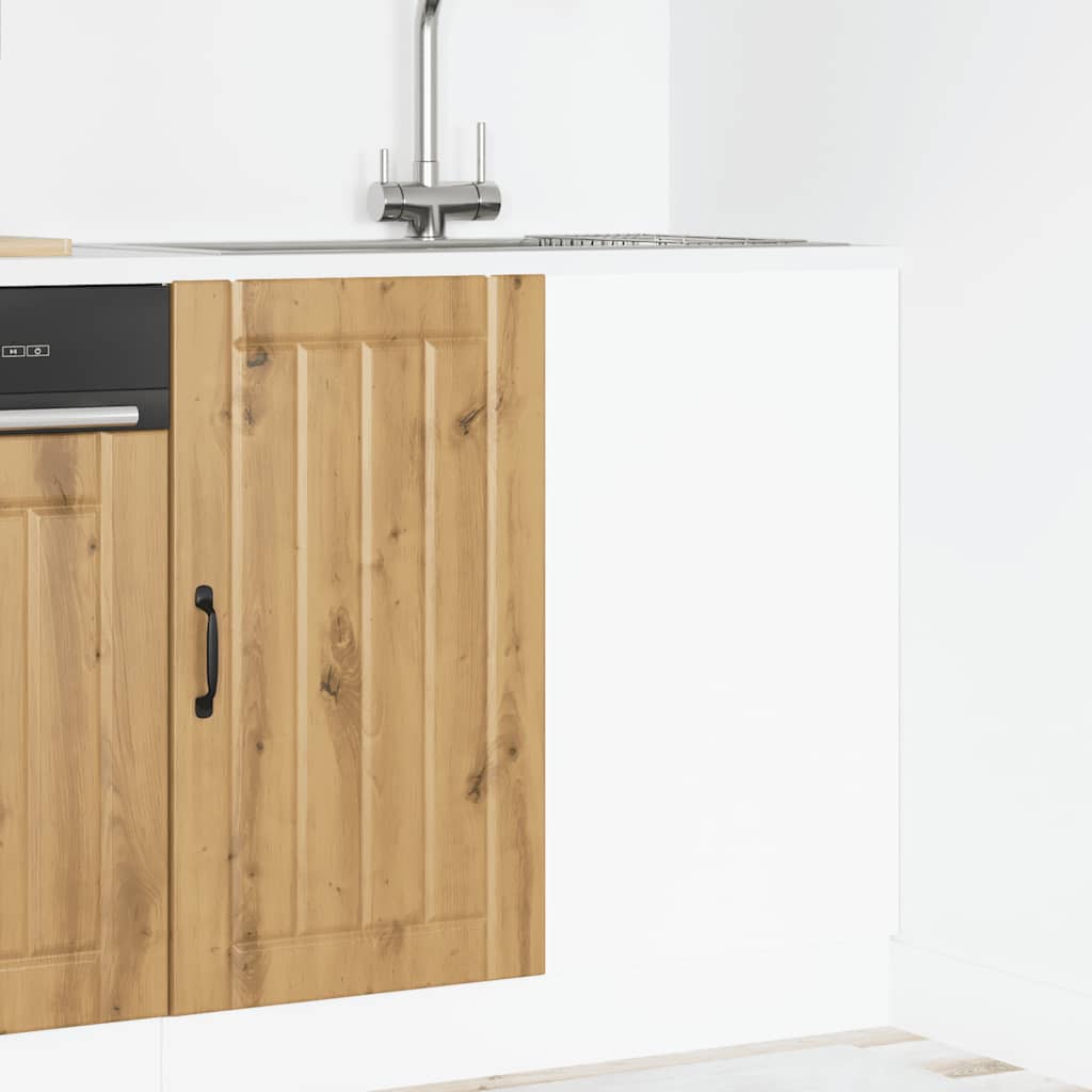 Spoelbakonderkast Lucca bewerkt hout artisanaal eikenkleur