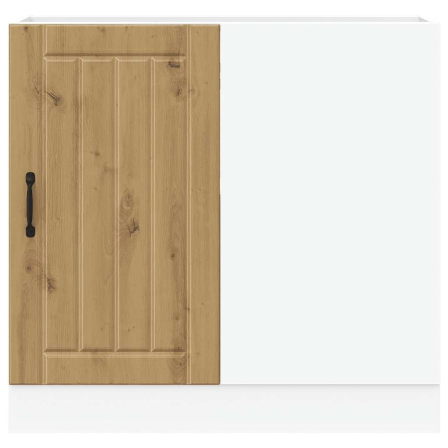 Spoelbakonderkast Lucca bewerkt hout artisanaal eikenkleur