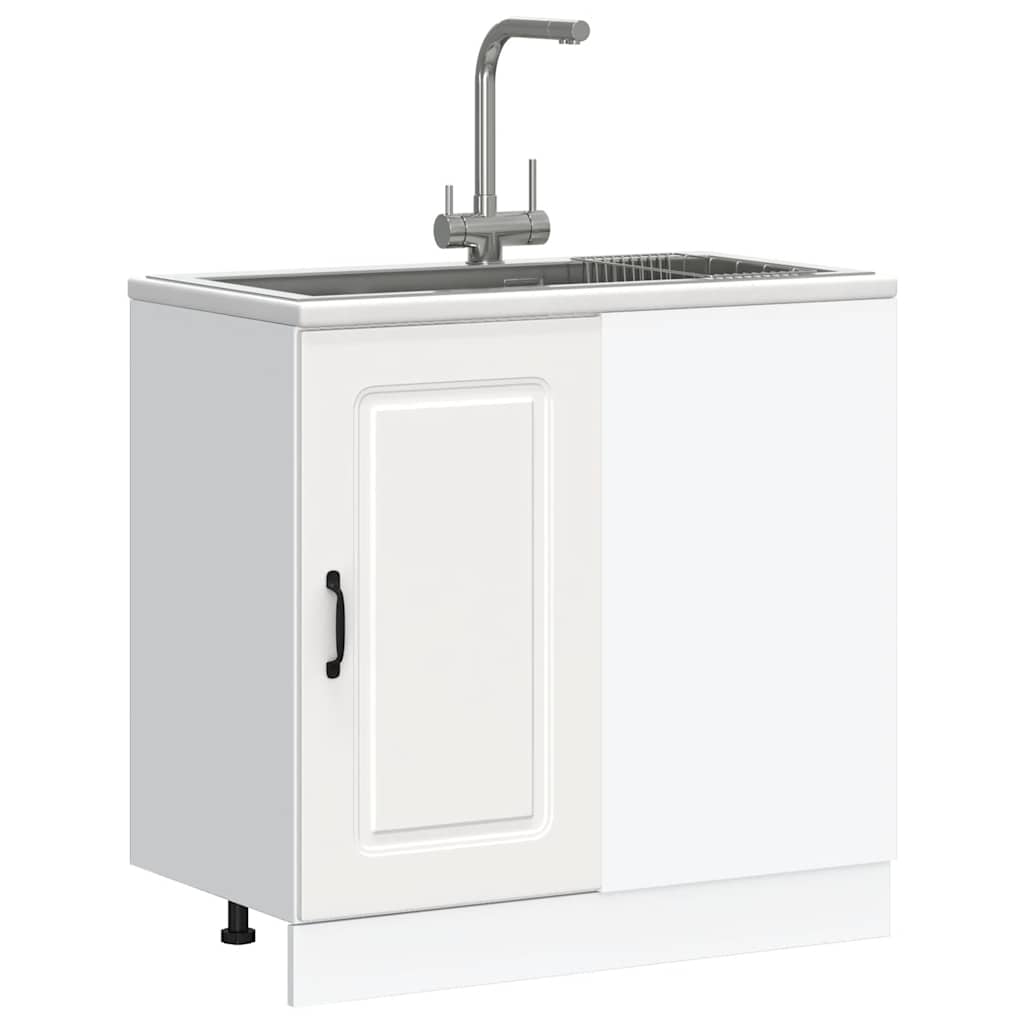 Keuken onderkast Kalmar bewerkt hout wit