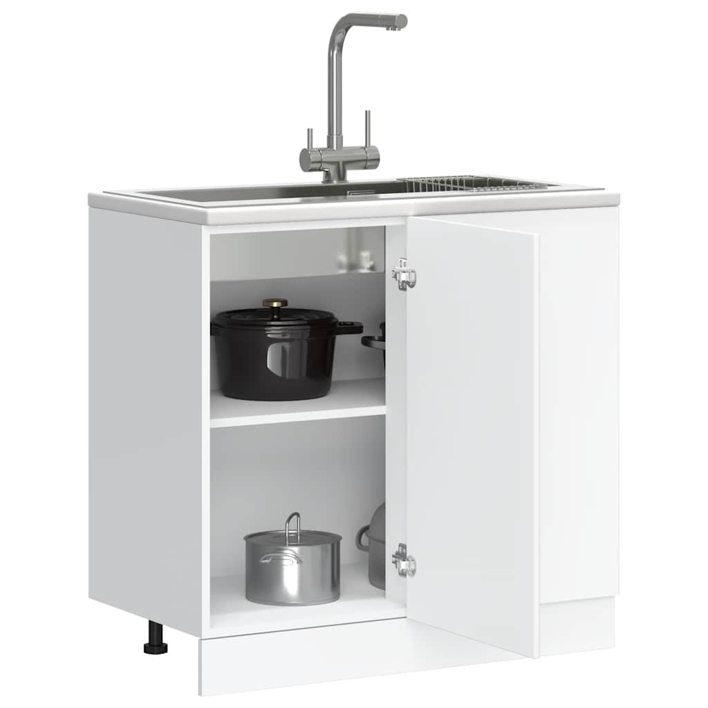 Keuken onderkast Kalmar bewerkt hout wit