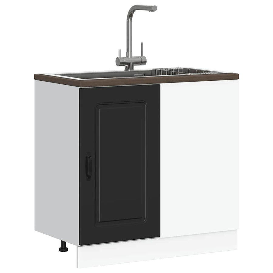 Keuken onderkast Kalmar bewerkt hout zwart