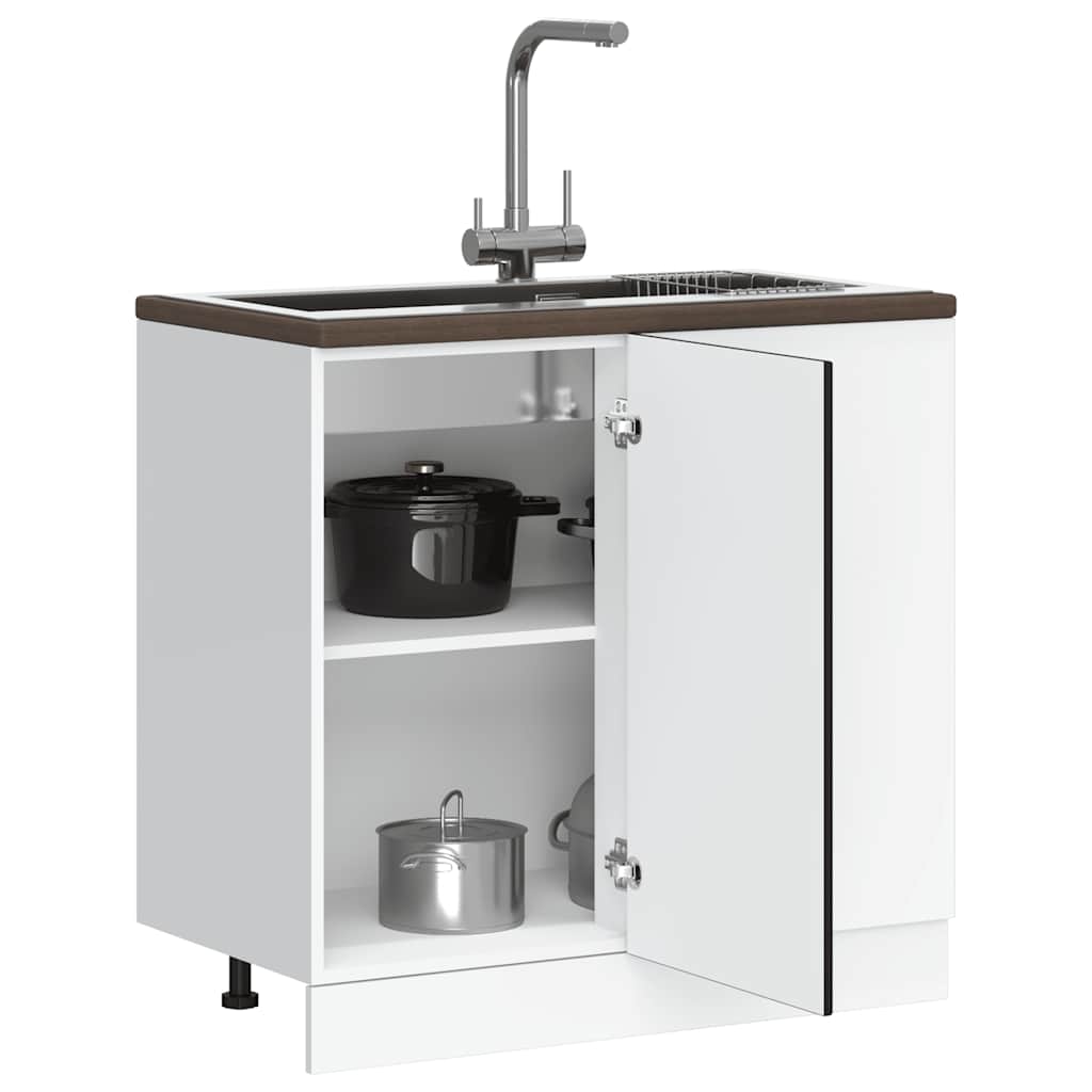 Keuken onderkast Kalmar bewerkt hout zwart