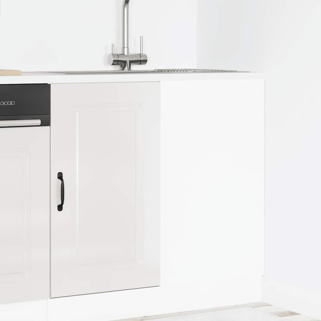 Keuken onderkast Kalmar bewerkt hout hoogglans wit