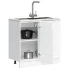Base cabinet "Kalmar" High-Gloss White Engineered Wood