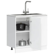 Keukenkast onderkast 86x46x81,5 cm hoogglans wit bewerkt hout