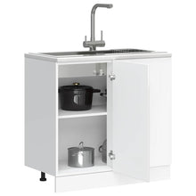 Keuken onderkast Kalmar bewerkt hout hoogglans wit