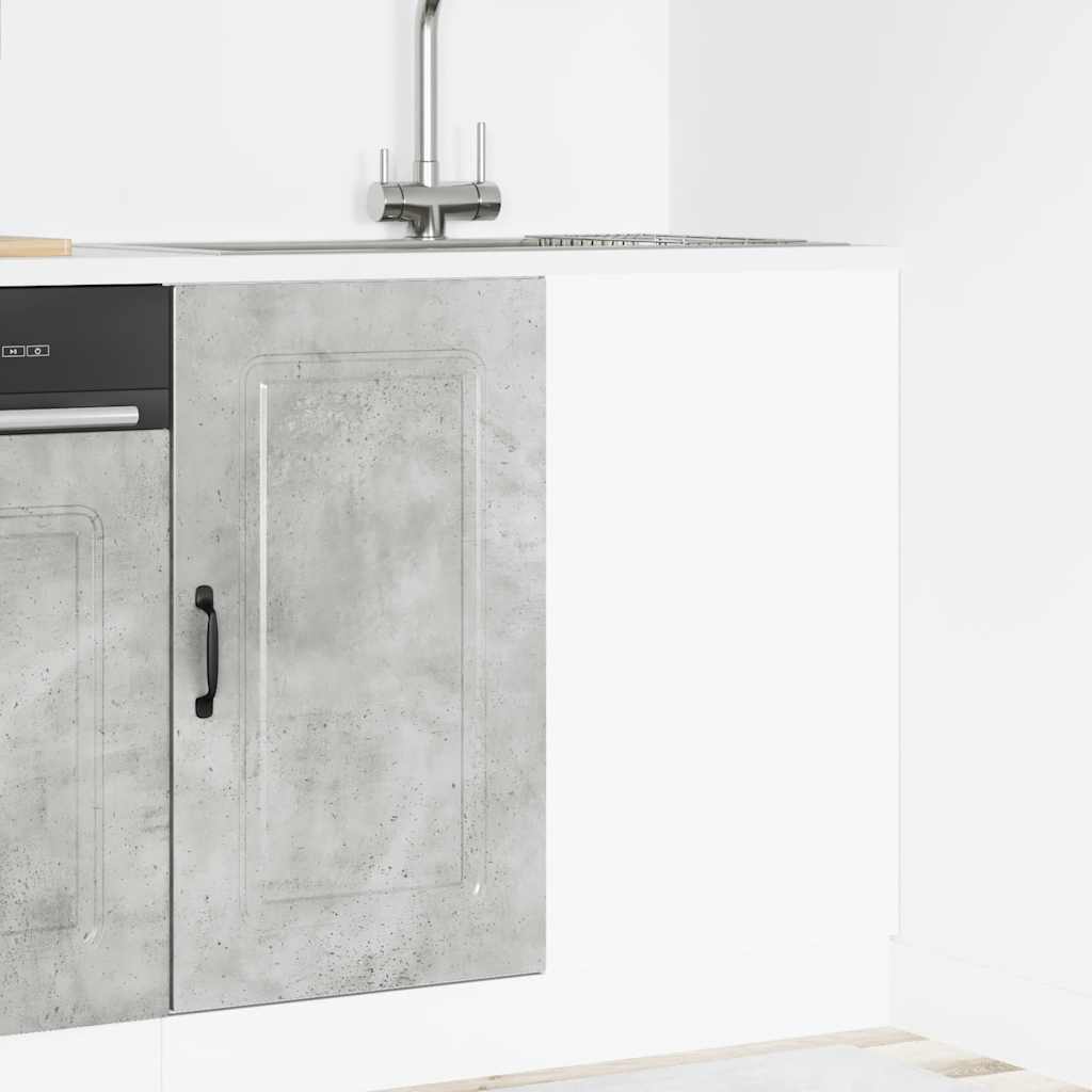Keuken onderkast Kalmar bewerkt hout betongrijs