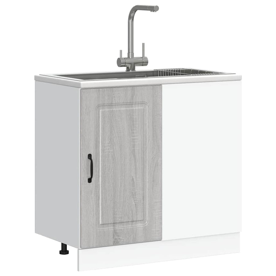 Keuken onderkast Kalmar bewerkt hout grijs sonoma eiken