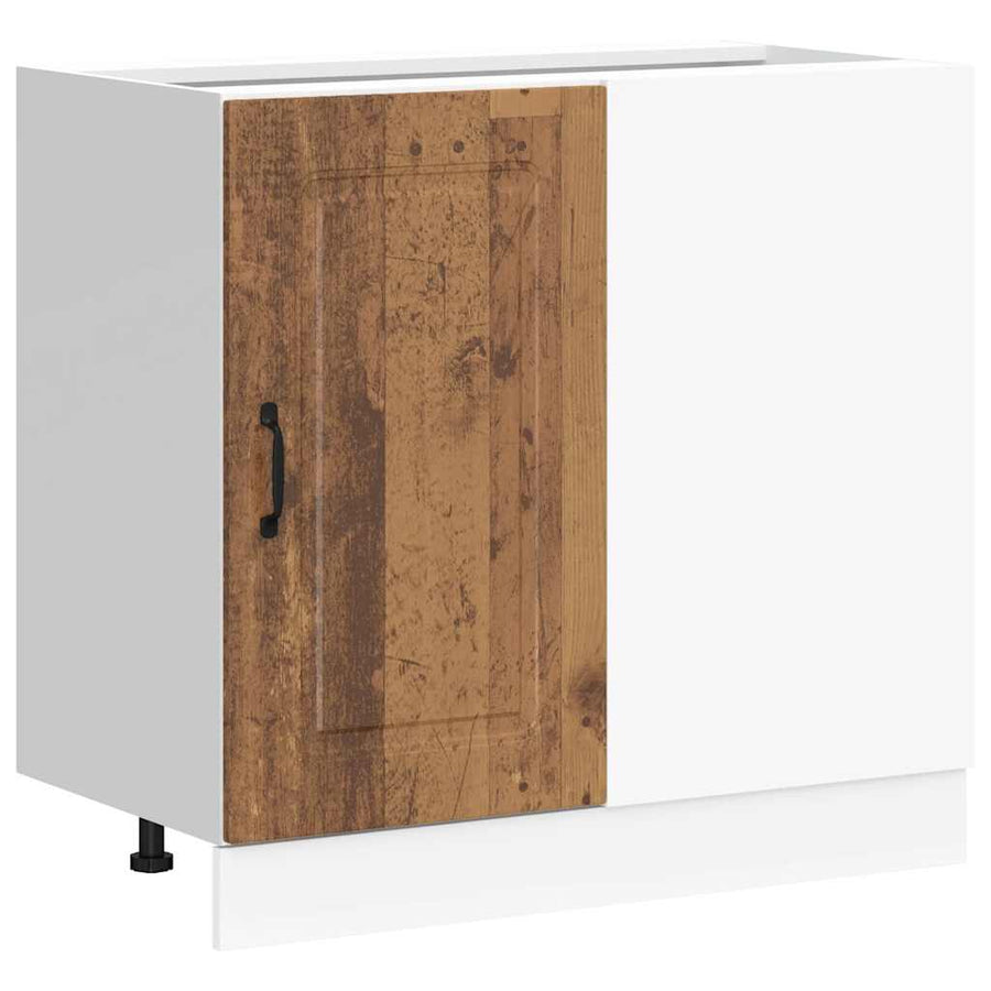 Keuken onderkast Kalmar bewerkt hout oud houtkleurig