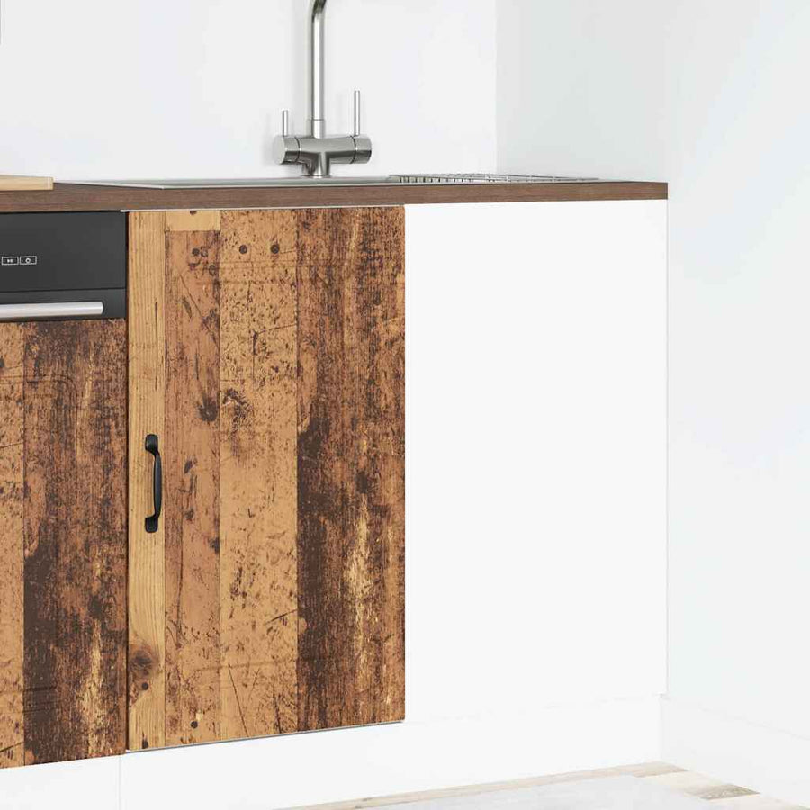 Keuken onderkast Kalmar bewerkt hout oud houtkleurig