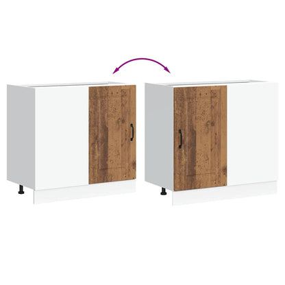 Keuken onderkast Kalmar bewerkt hout oud houtkleurig