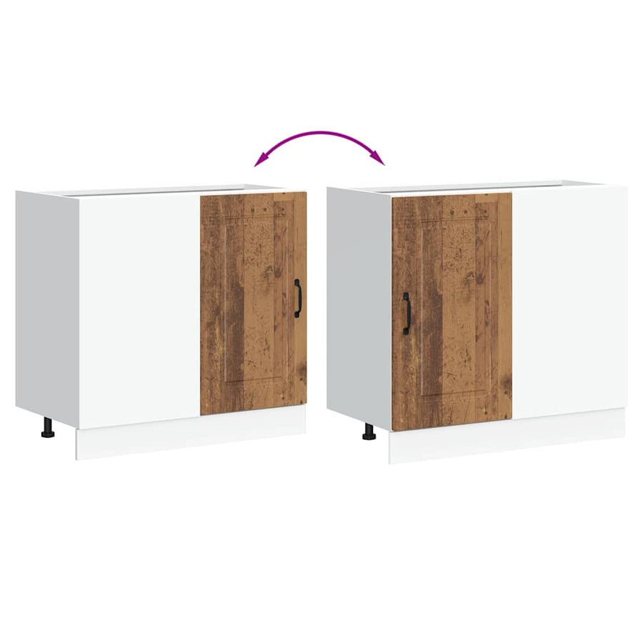 Keuken onderkast Kalmar bewerkt hout oud houtkleurig
