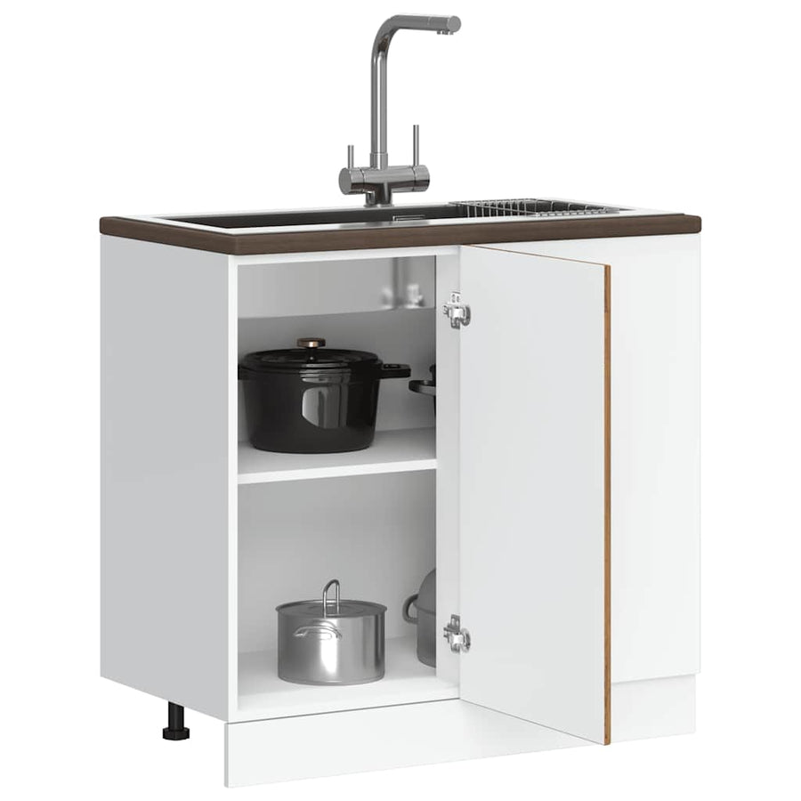Keuken onderkast Kalmar bewerkt hout oud houtkleurig